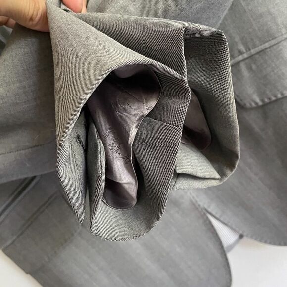 Massimo DUTTI Wool Button Front Blazer Grey 12 - Picture 7 of 16